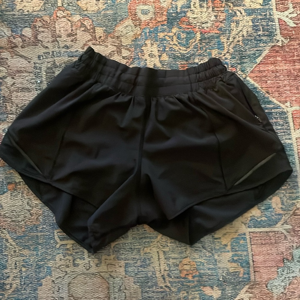 Black Lululemon Hotty Hot High Rise Shorts